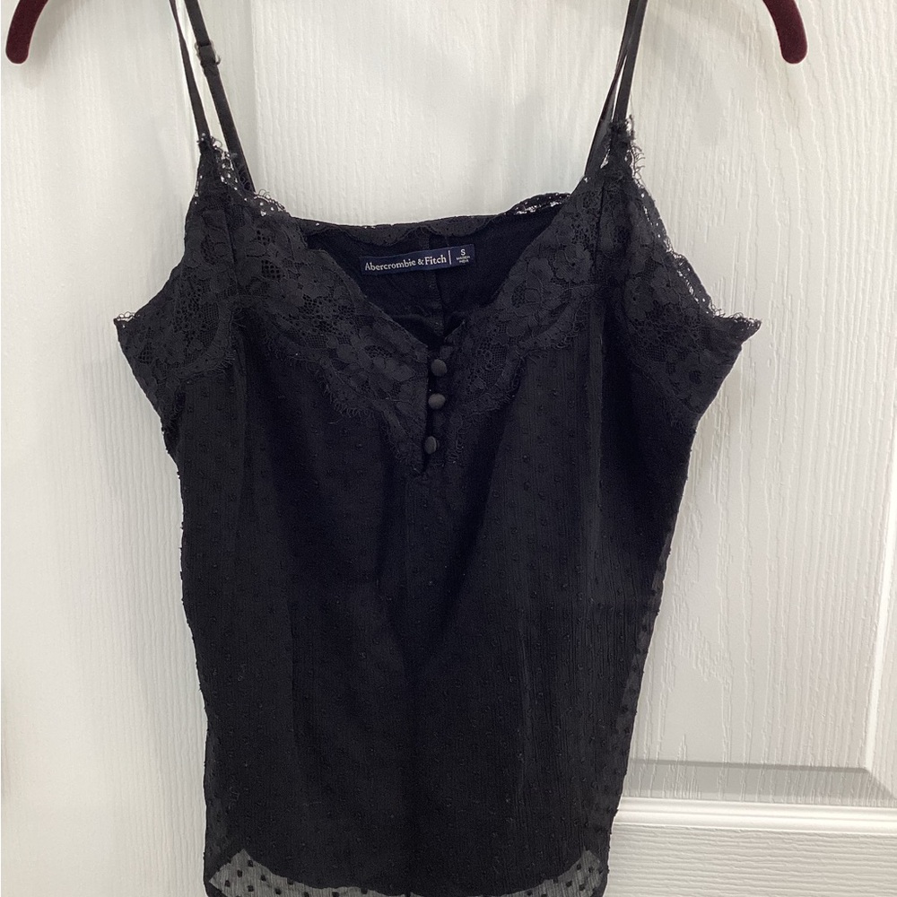 Abercrombie & Fitch Elegant Black Cami with Lace Detail